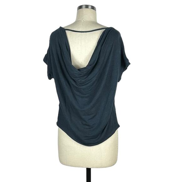 DAILY PRACTICE Blue Cowl Back Short Sleeve Top Women's Size XS Anthropologie - Picture 4 of 6
